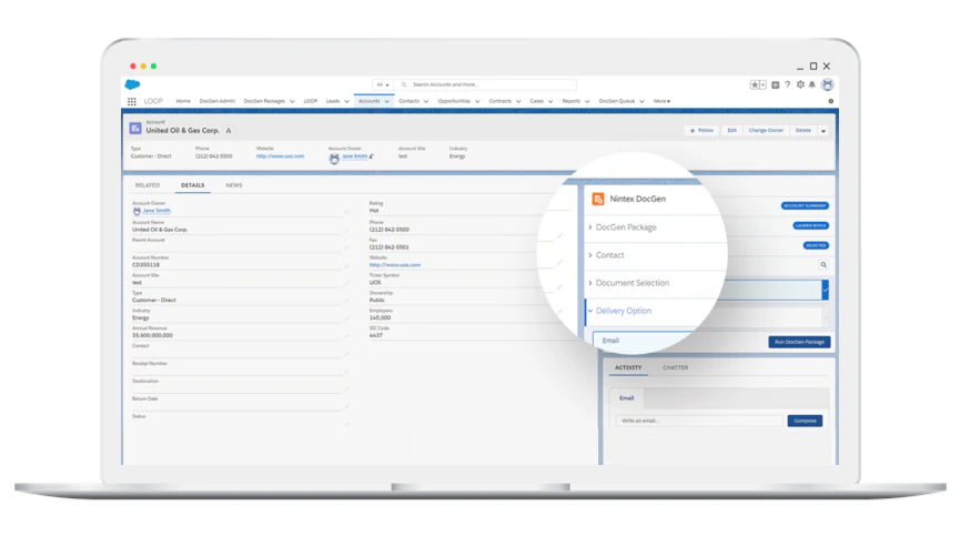 screenshot of Nintex DocGen for Salesforce
